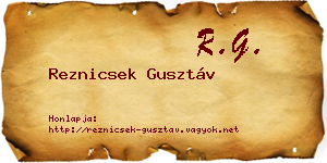 Reznicsek Gusztáv névjegykártya